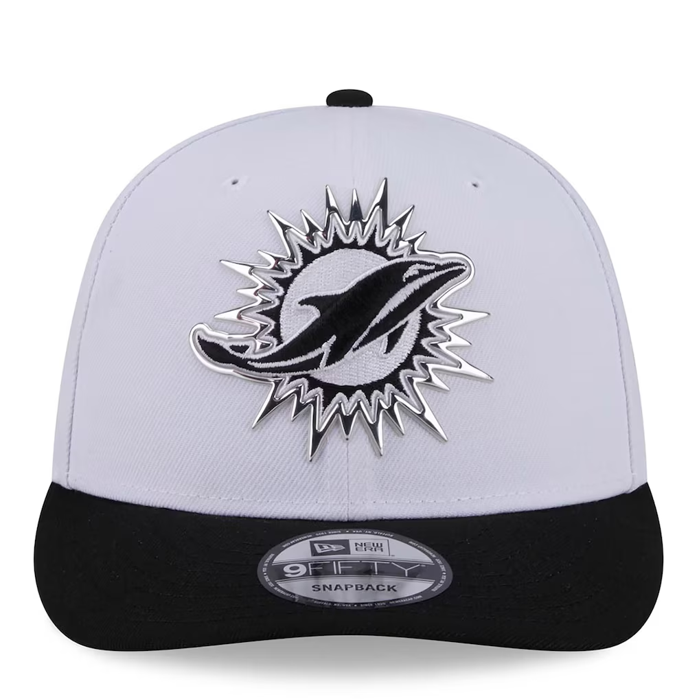 MIAMI DOLPHINS 2026 NFL DRAFT 9FIFTY SNAPBACK HAT - WHITE/BLACK