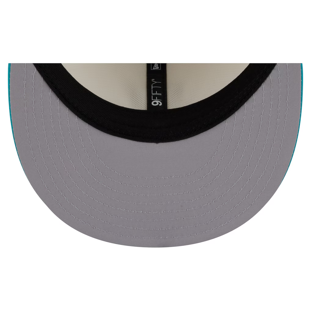 MIAMI DOLPHINS 2026 NFL TRAINING CAMP 9FIFTY SNAPBACK HAT - CHROME WHITE/AQUA