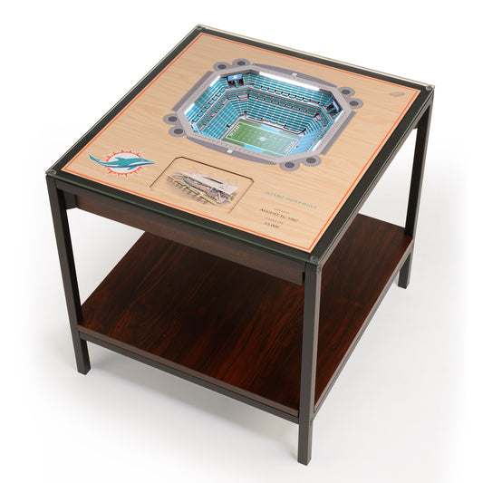 MIAMI DOLPHINS 25 LAYER 3D STADIUM LIGHTED END TABLE