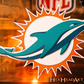 MIAMI DOLPHINS 3D VINTAGE METAL WALL ART - 28" X 21"
