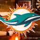 MIAMI DOLPHINS 3D VINTAGE METAL WALL ART - 28" X 21"