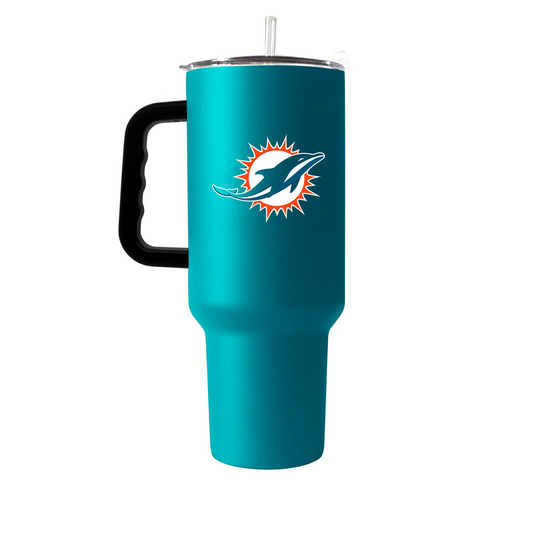 MIAMI DOLPHINS 40OZ. FLIPSIDE TRAVEL TUMBLER WITH HANDLE