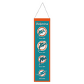 BANDERA DE LANA EVOLUTION DE LOS DELFINES DE MIAMI DE 8" X 32"