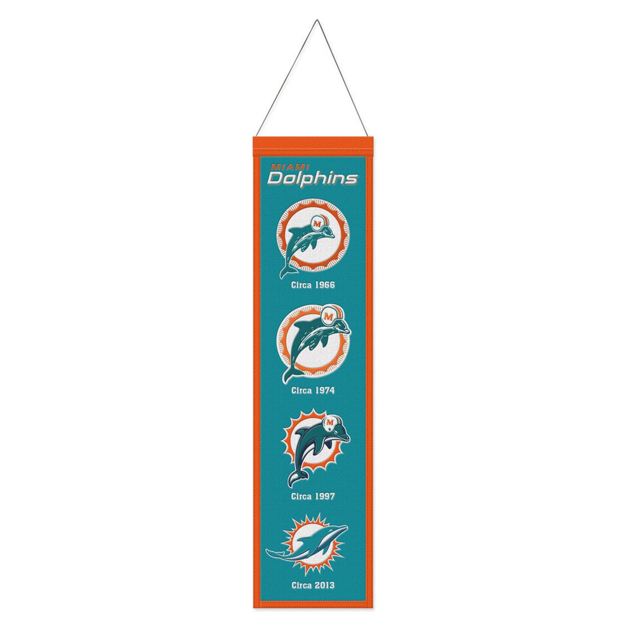 MIAMI DOLPHINS 8" X 32" EVOLUTION WOOL BANNER