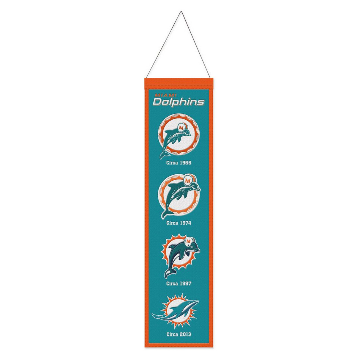 MIAMI DOLPHINS 8" X 32" EVOLUTION WOOL BANNER