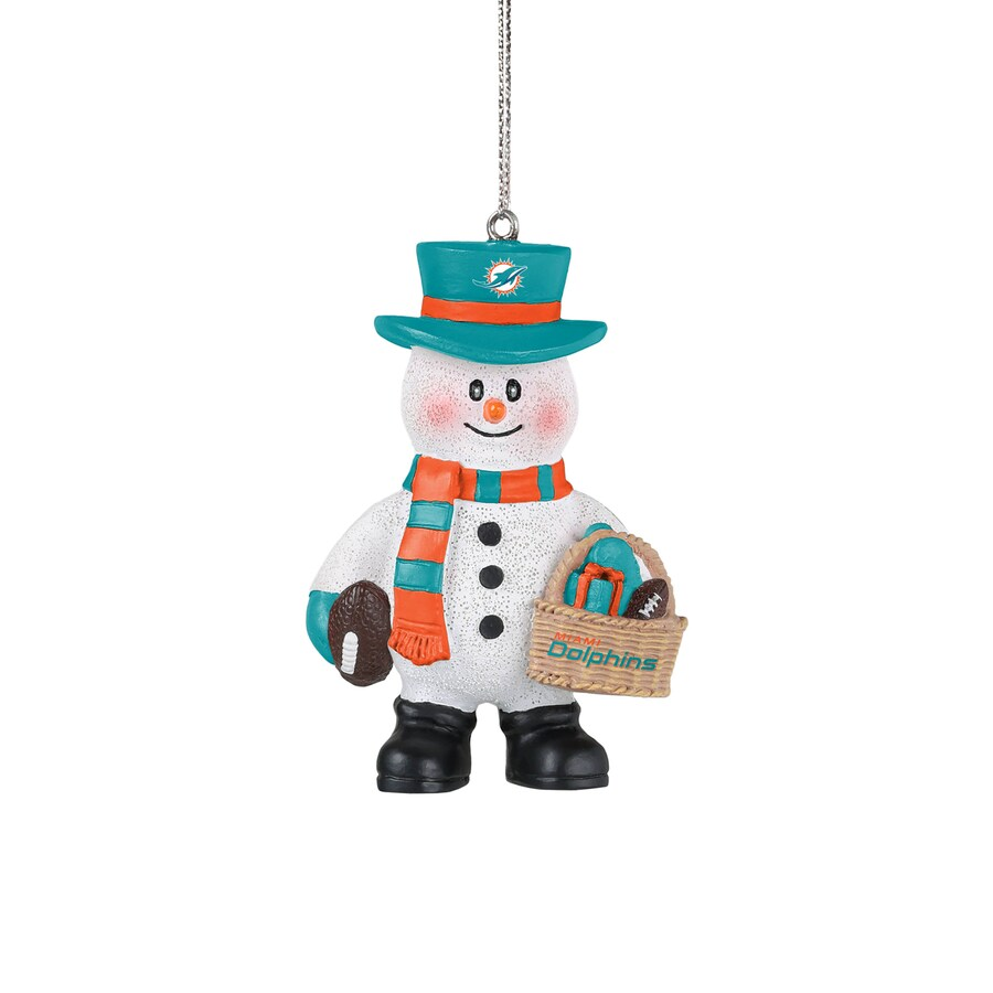 MIAMI DOLPHINS BASKET SNOWMAN ORNAMENT