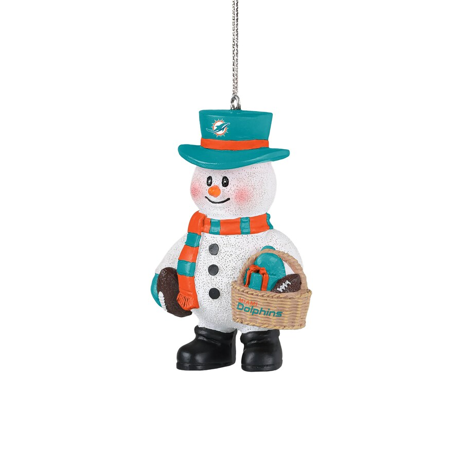 MIAMI DOLPHINS BASKET SNOWMAN ORNAMENT