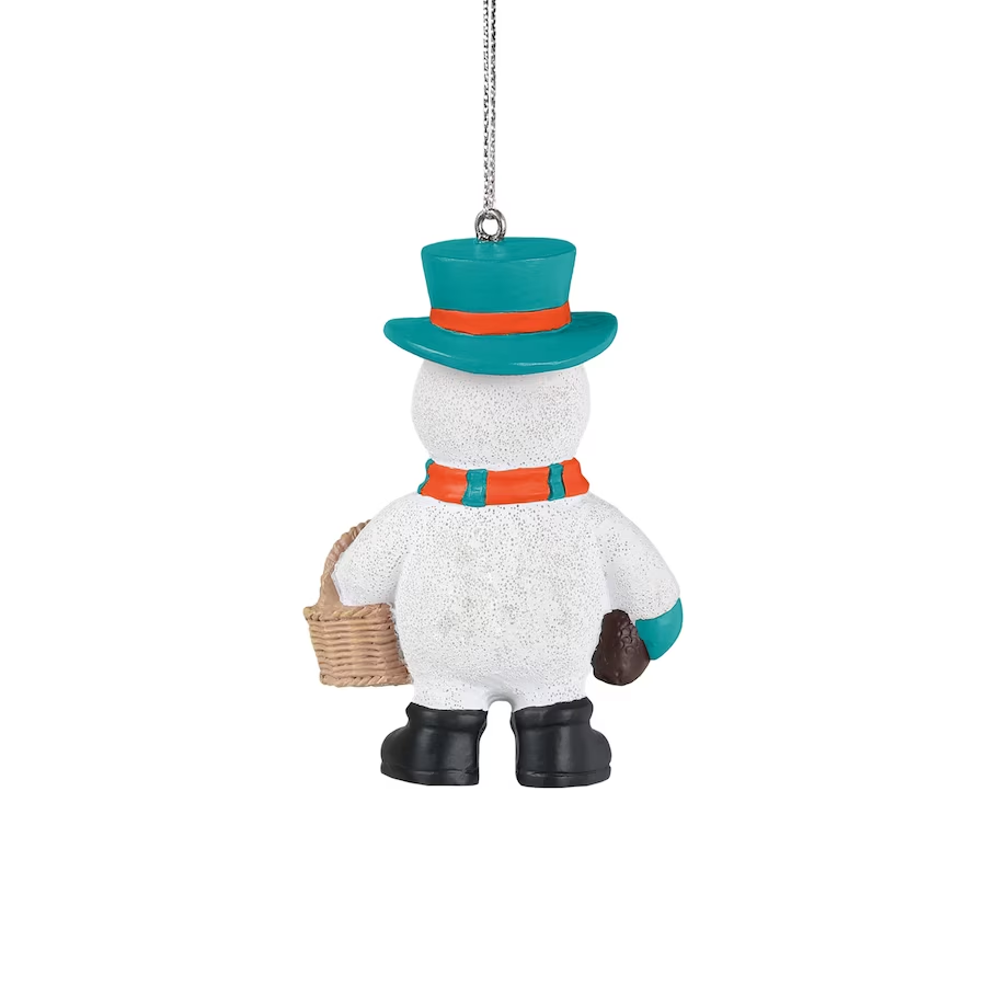 MIAMI DOLPHINS BASKET SNOWMAN ORNAMENT