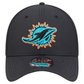 MIAMI DOLPHINS BLACK NIGHT 39THIRTY FLEX FIT HAT - BLACK