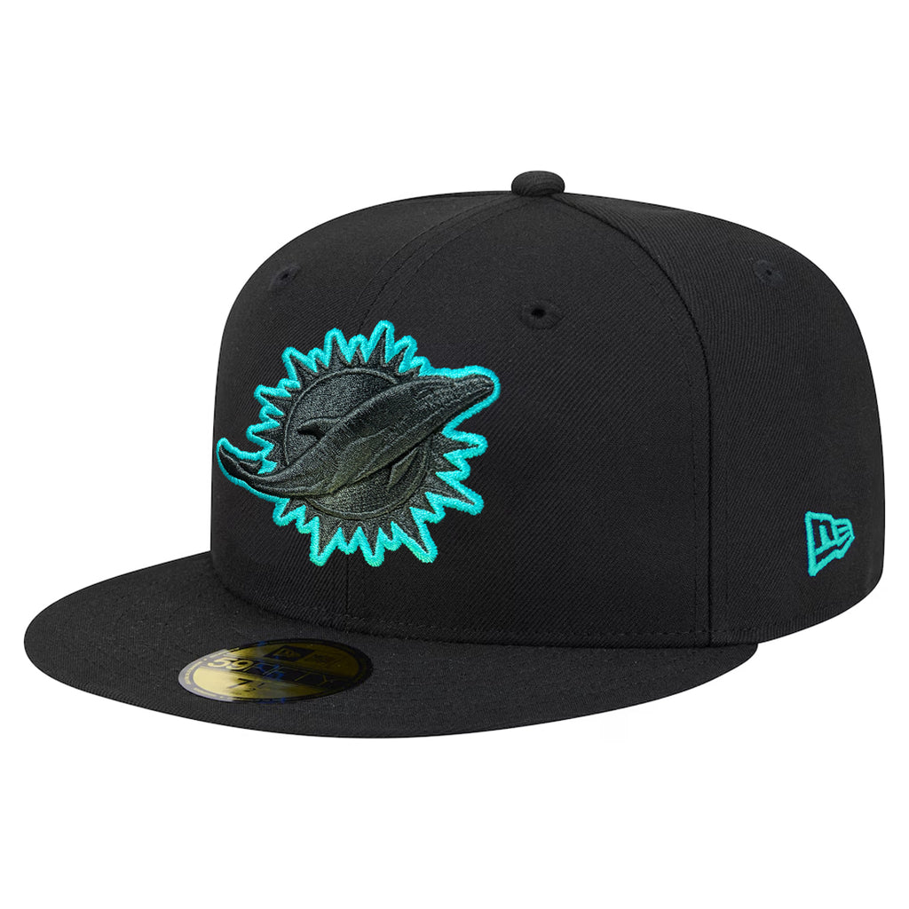 MIAMI DOLPHINS COLOR POP 59FIFTY FITTED HAT - BLACK