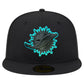 MIAMI DOLPHINS COLOR POP 59FIFTY FITTED HAT - BLACK