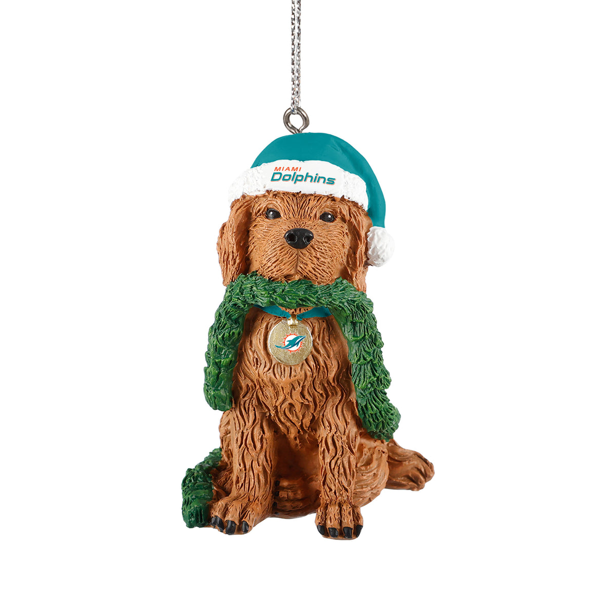 MIAMI DOLPHINS DOG WITH GARLAND ORNAMENT