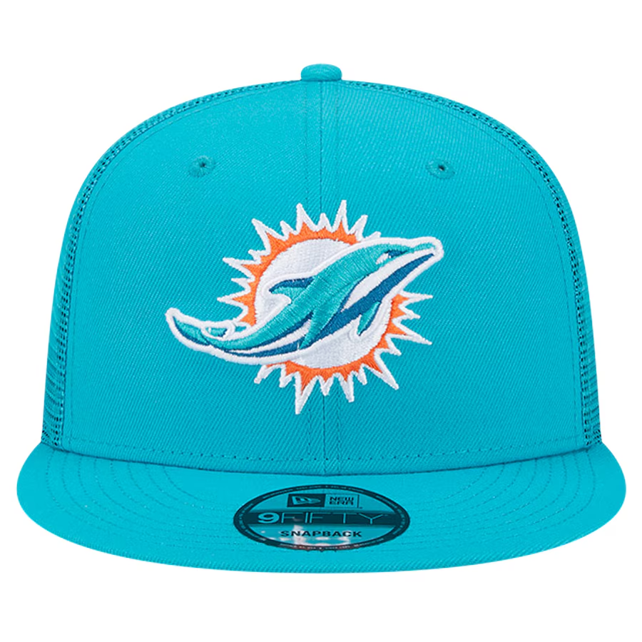 MIAMI DOLPHINS EVERGREEN TRUCKER 9FIFTY SNAPBACK - AQUA