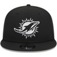 MIAMI DOLPHINS EVERGREEN TRUCKER 9FIFTY SNAPBACK HAT - BLACK/WHITE