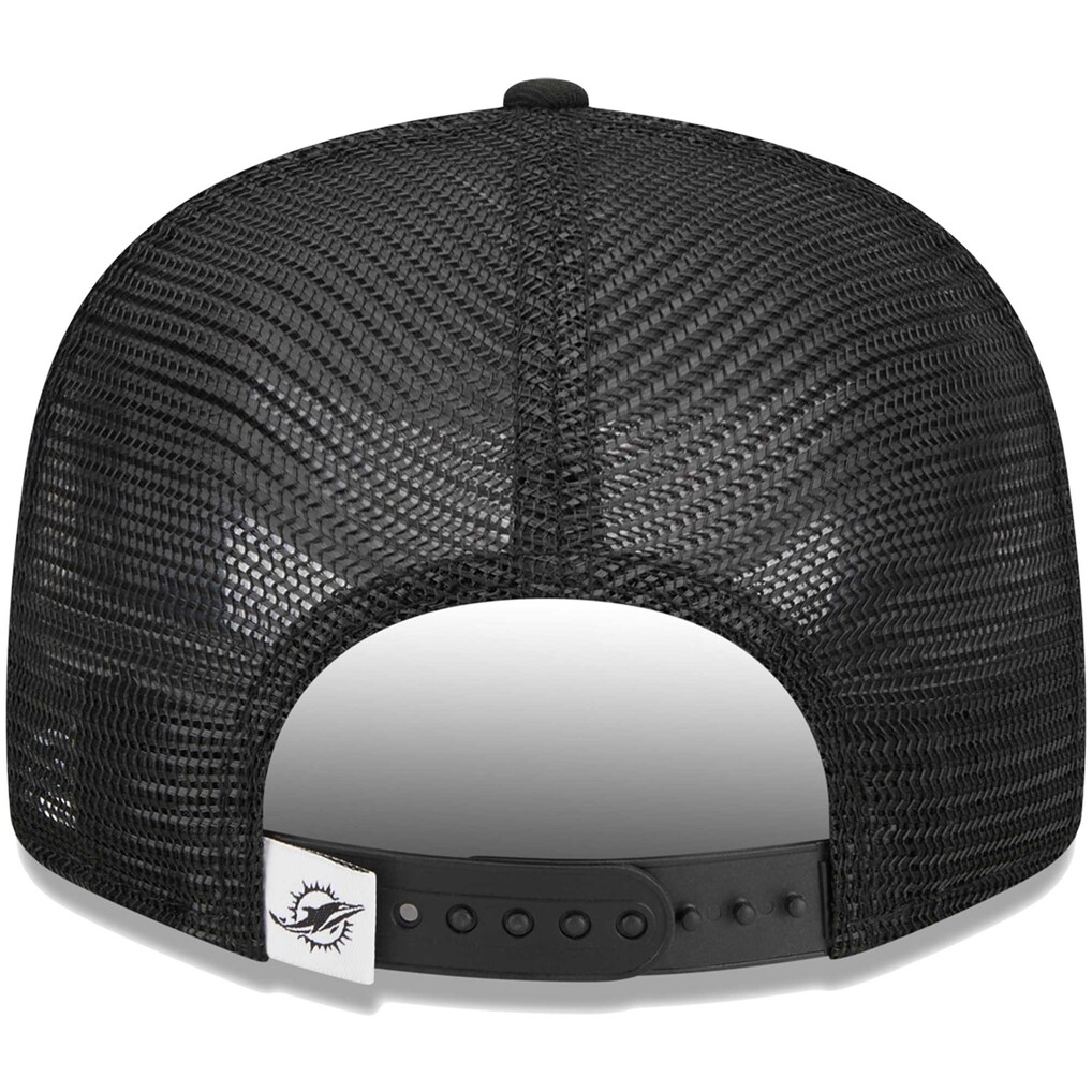 MIAMI DOLPHINS EVERGREEN TRUCKER 9FIFTY SNAPBACK HAT - BLACK/WHITE