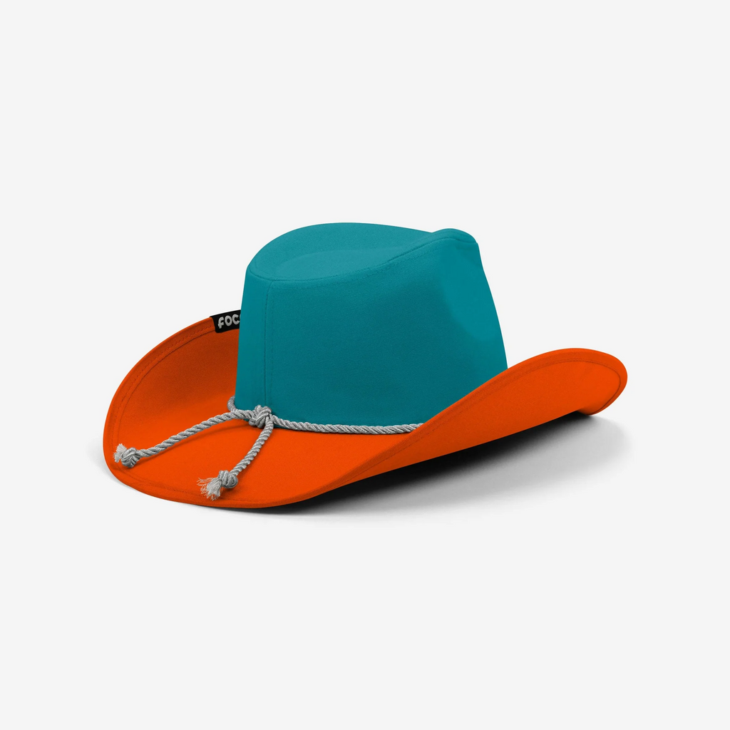 MIAMI DOLPHINS FOCO TWO TONE COWBOY HAT - AQUA/ORANGE