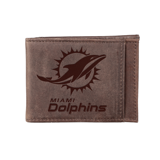 MIAMI DOLPHINS FRONT POCKET SLIM CARD HOLDER WITH RFID BLOCKING