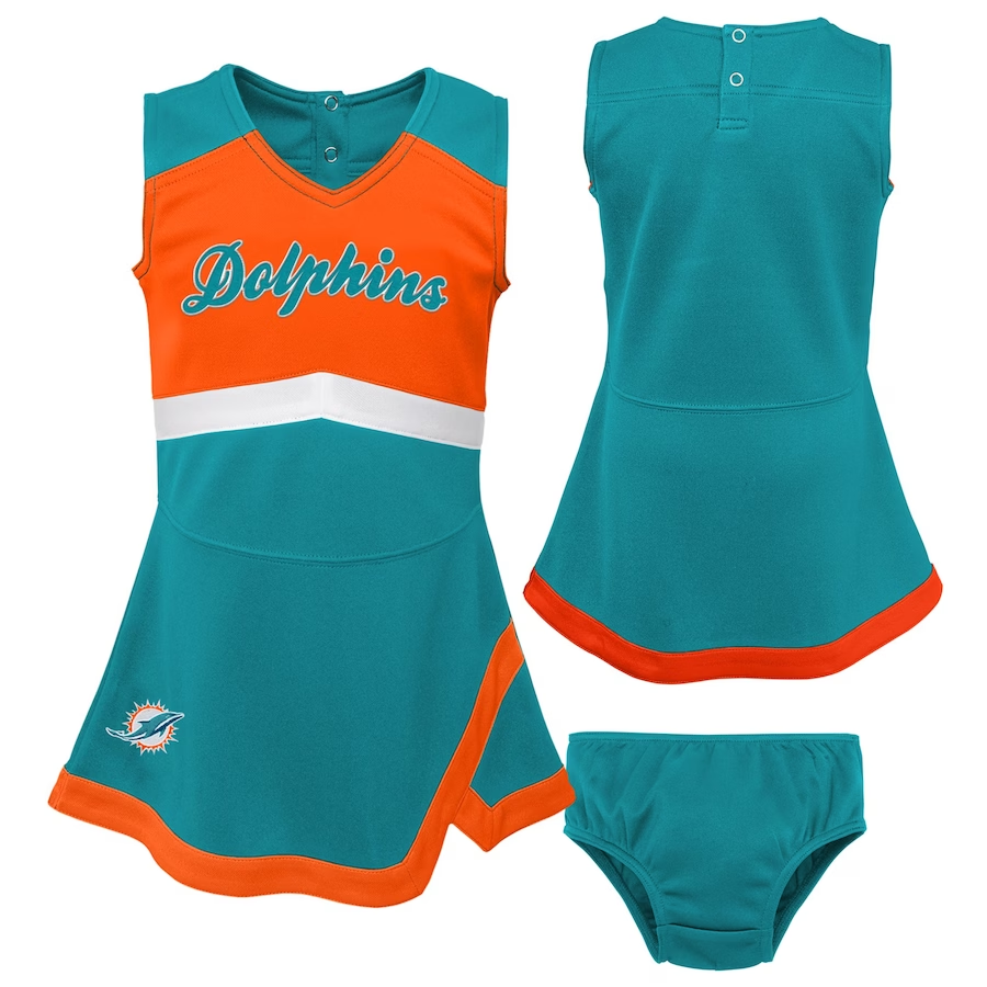 MIAMI DOLPHINS GIRLS CHEER CAPTAIN SET WITH BLOOMERS