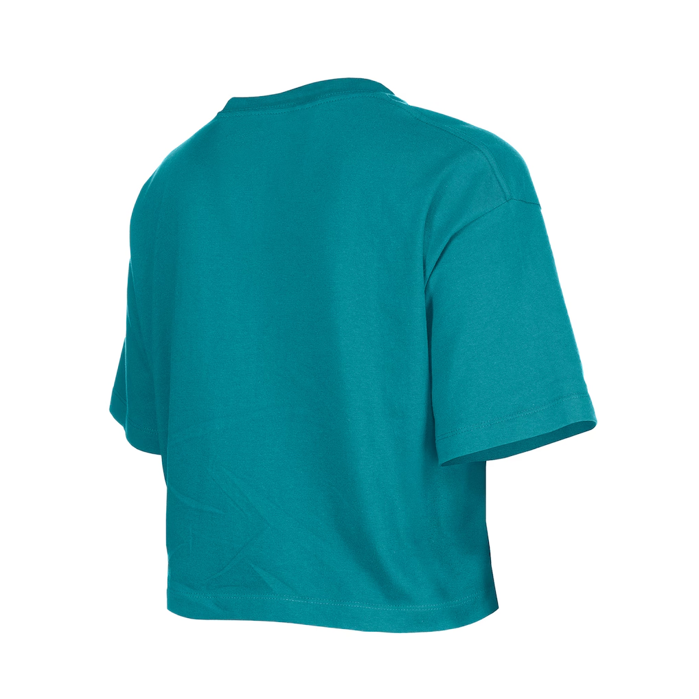 MIAMI DOLPHINS GIRLS NEW ERA  FOOTBALL FLIP SEQUINS BOXY T-SHIRT - AQUA