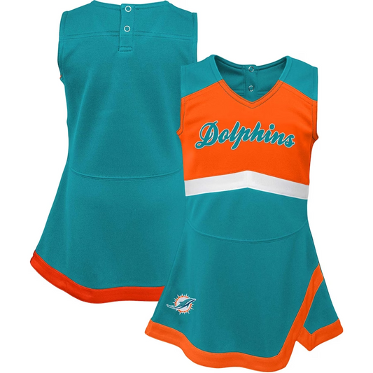 MIAMI DOLPHINS INFANT CHEER CAPTAIN JUMPER DRESS