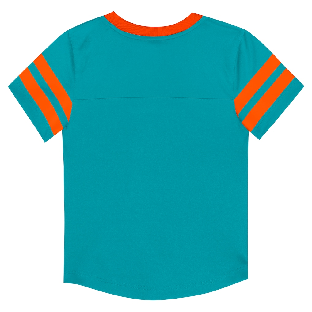 MIAMI DOLPHINS INFANT OUTERSTUFF RED ZONE T-SHIRT & PANT SET - AQUA/ORANGE