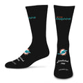 MIAMI DOLPHINS MEN'S FOR BARE FEET ESTABLISHED SOCK - BLACK