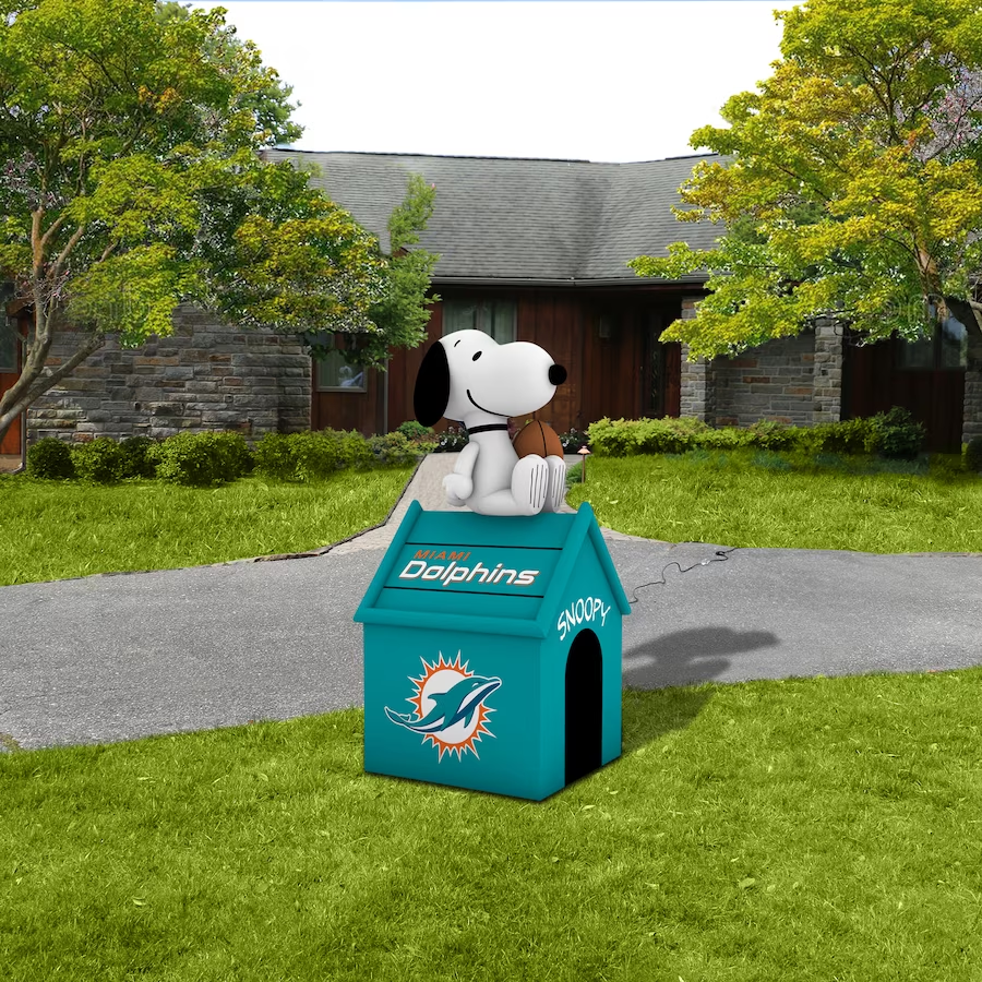 MIAMI DOLPHINS NFL INFLATABLE PEANUTS 5' SNOOPY DOG HOUSE