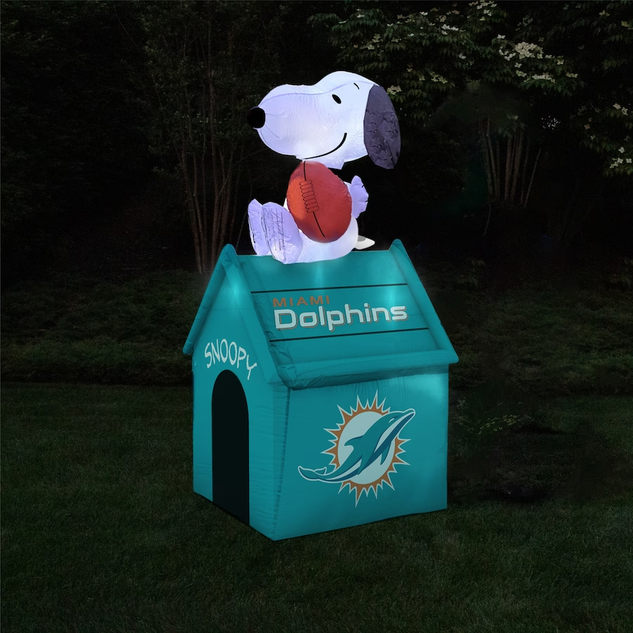 MIAMI DOLPHINS NFL INFLATABLE PEANUTS 5' SNOOPY DOG HOUSE