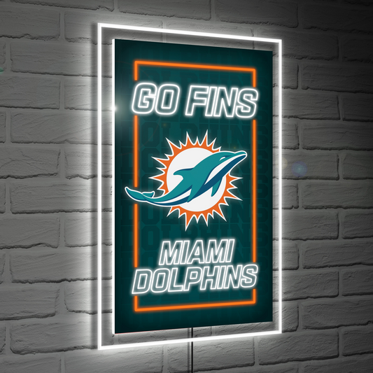 MIAMI DOLPHINS RECTANGLE NEOLITE LED WALL DECOR