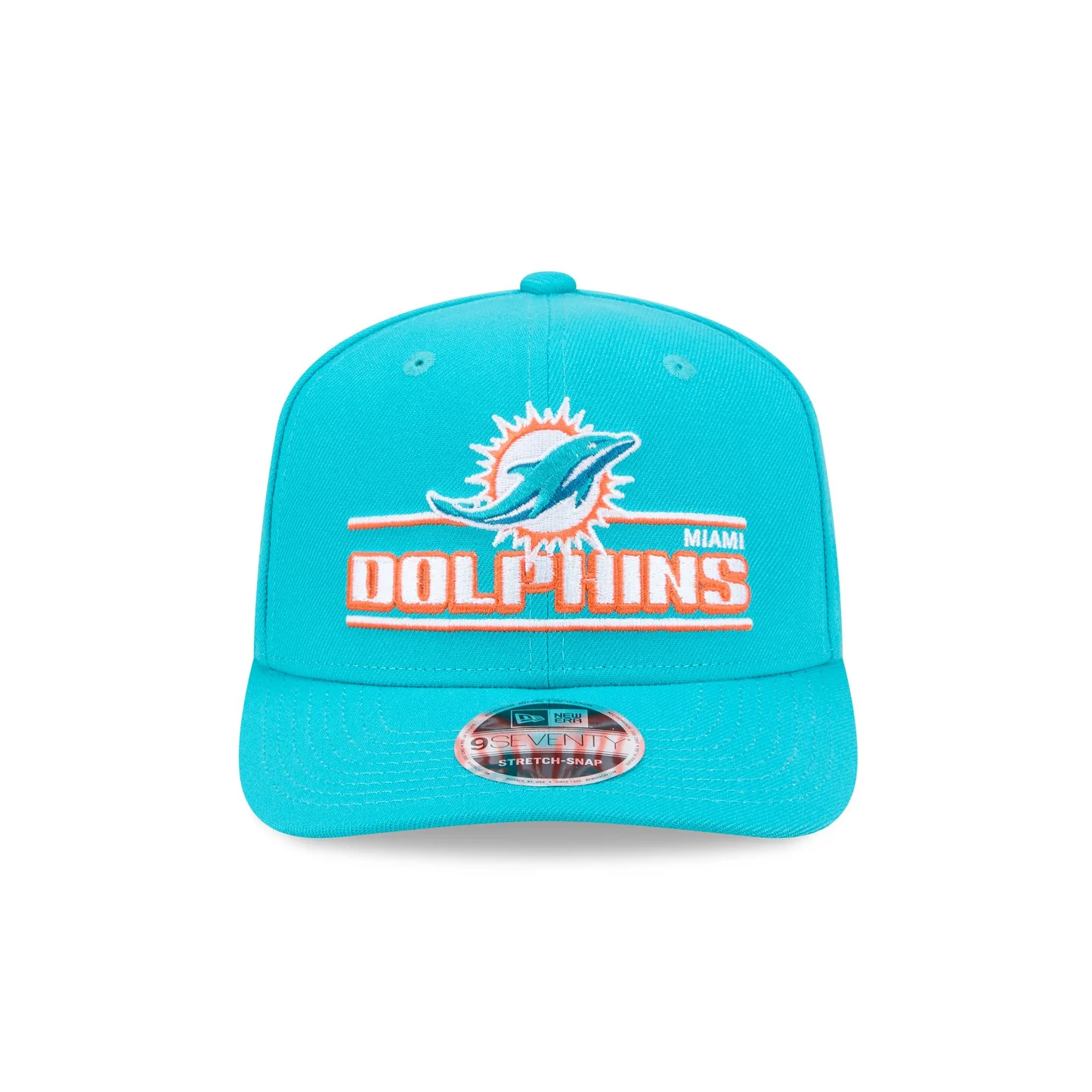 MIAMI DOLPHINS STATED 9SEVENTY STRETCH-SNAP ADJUSTABLE HAT - AQUA