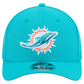 MIAMI DOLPHINS TEAM COLLECTION 9FORTY M-CROWN SNAPBACK ADJUSTABLE HAT - AQUA