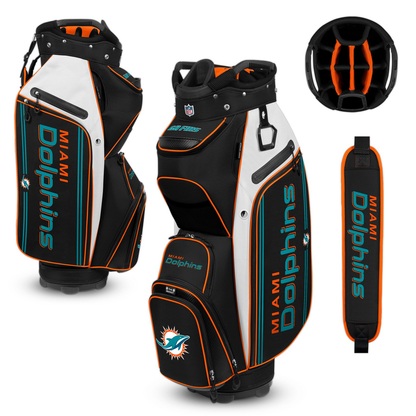 MIAMI DOLPHINS TEAM EFFORT BUCKET III COOLER CART GOLF BAG