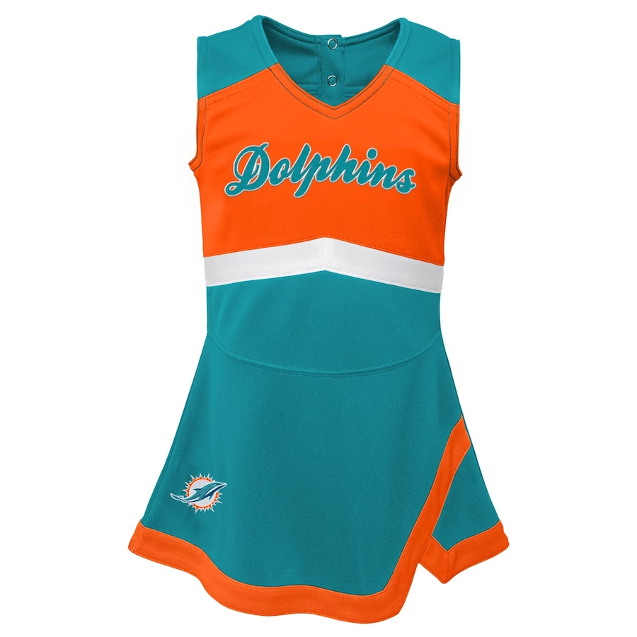 MIAMI DOLPHINS TODDLER CHEER CAPTAIN SET WITH BLOOMERS
