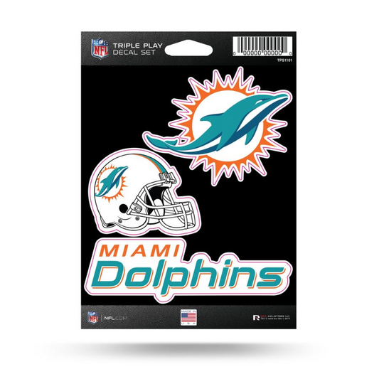 Miami Dolphins Football Helmet w/ Dolphin type logo NFL Football Die-Cut  MAGNET