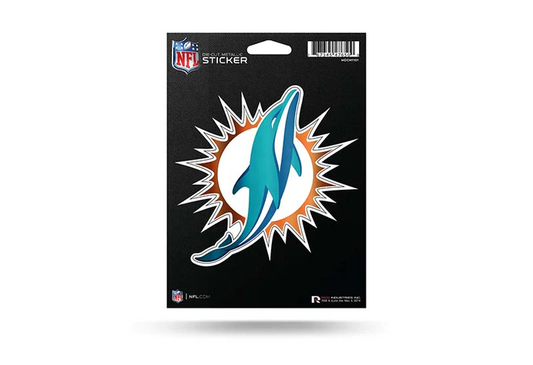 MIAMI DOLPHNS DIE CUT METALLIC STICKER