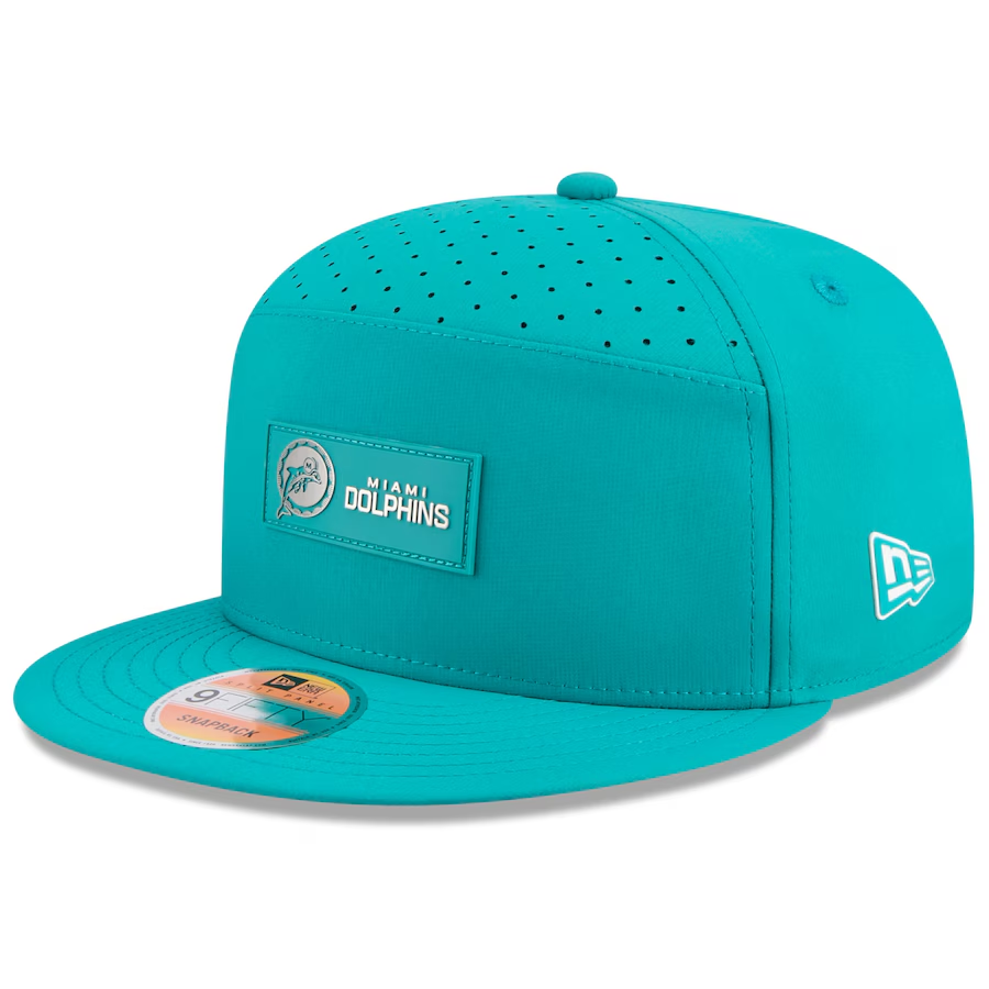 MIAMI DOLPINS YOUTH 2025 NFL SIDELINE 9FIFTY SPLIT SNAPBACK HAT - AQUA