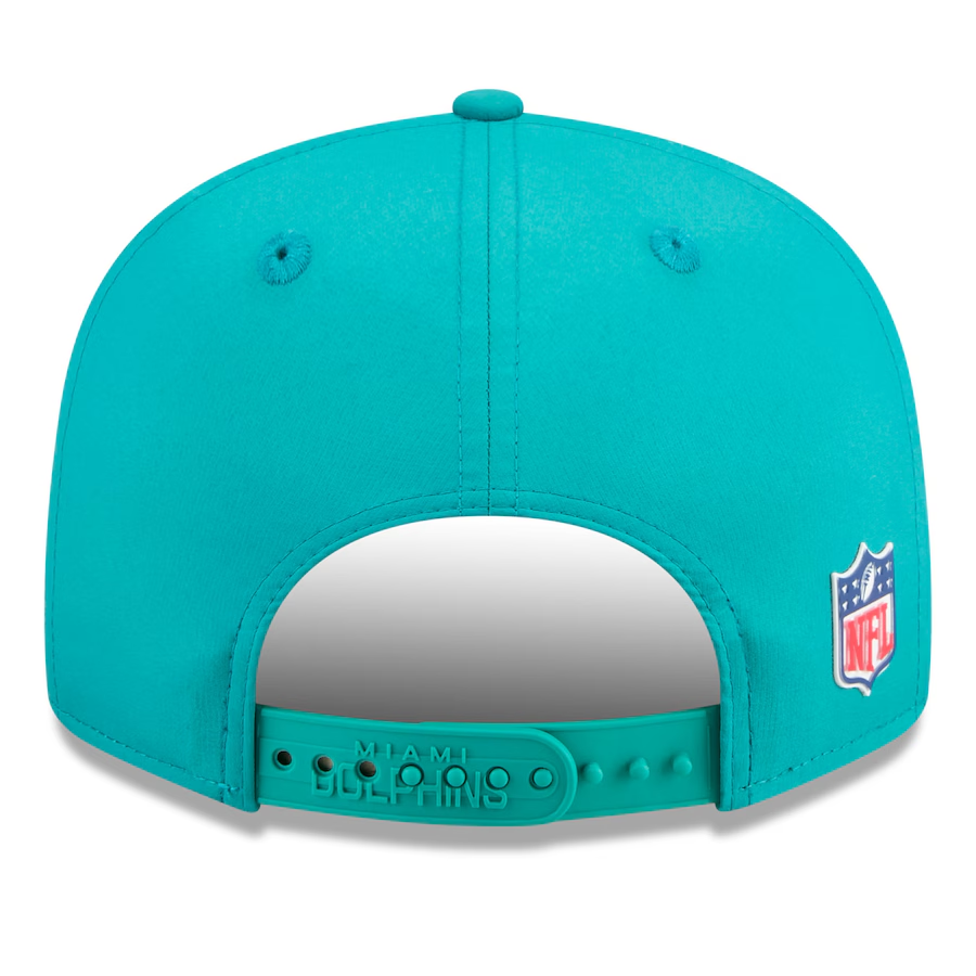 MIAMI DOLPINS YOUTH 2025 NFL SIDELINE 9FIFTY SPLIT SNAPBACK HAT - AQUA