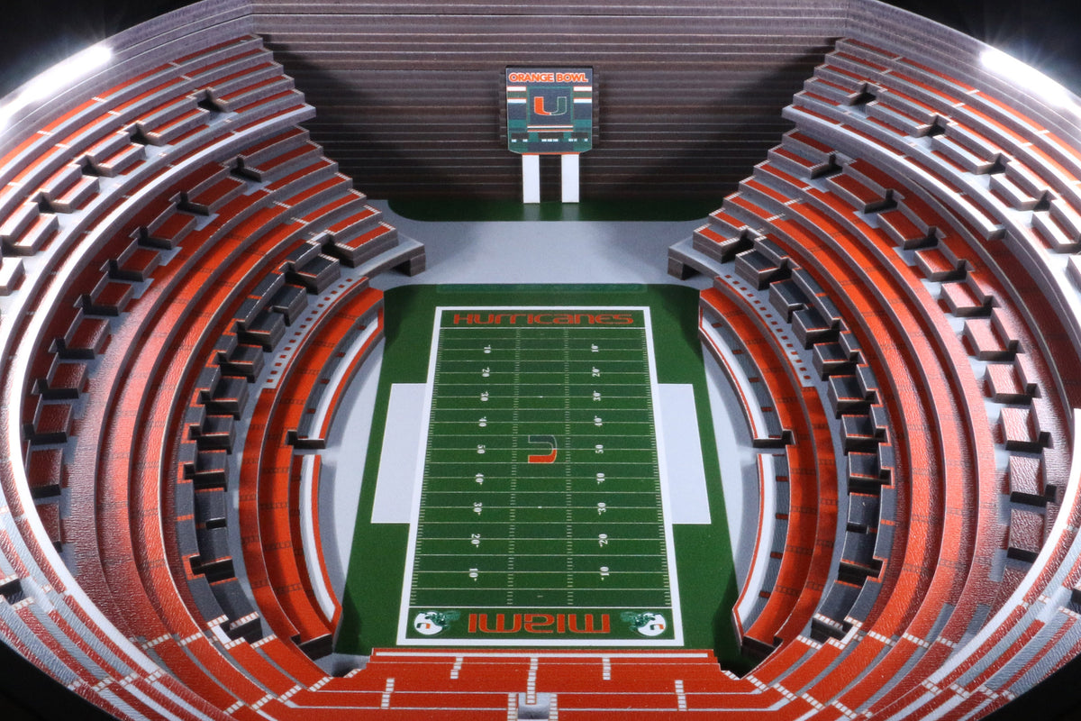 MIAMI HURRICANES 25 LAYER 3D STADIUM LIGHTED END TABLE