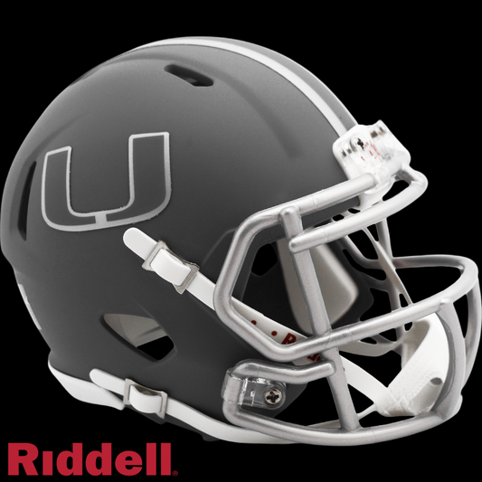 MIAMI HURRICANES RIDDELL MINI SPEED HELMET - SLATE