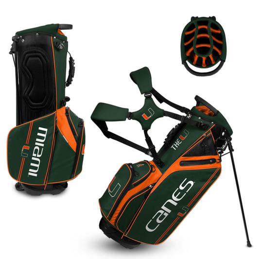 MIAMI HURRICANES TEAM EFFORT CADDIE CARRY HYBRID GOLF BAG