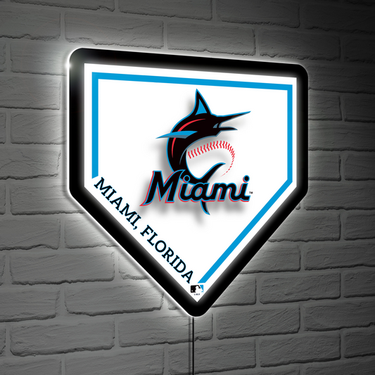 MIAMI MARLINS HOMEPLATE EDGELITE LED WALL DECOR