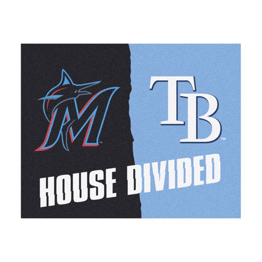 MIAMI MARLINS / TAMPA BAY RAYS HOUSE DIVIDED 34" X 42.5" MAT