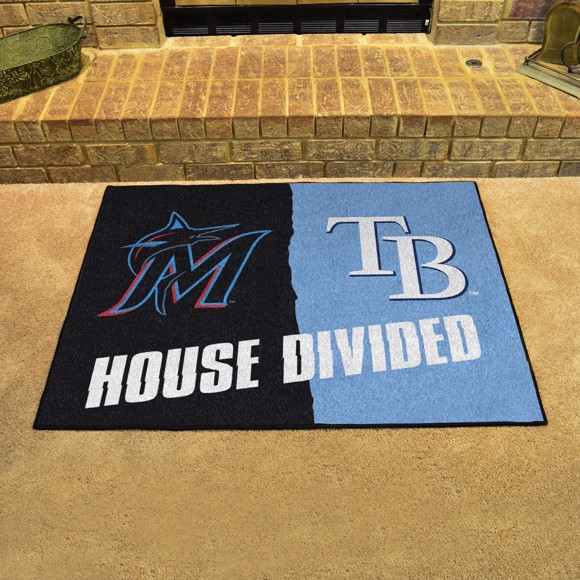 MIAMI MARLINS / TAMPA BAY RAYS HOUSE DIVIDED 34" X 42.5" MAT