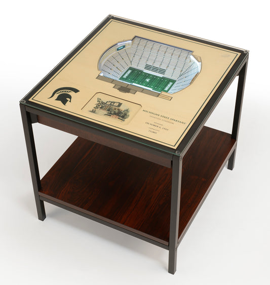 MICHIGAN STATE SPARTANS 25 LAYER 3D STADIUM LIGHTED END TABLE