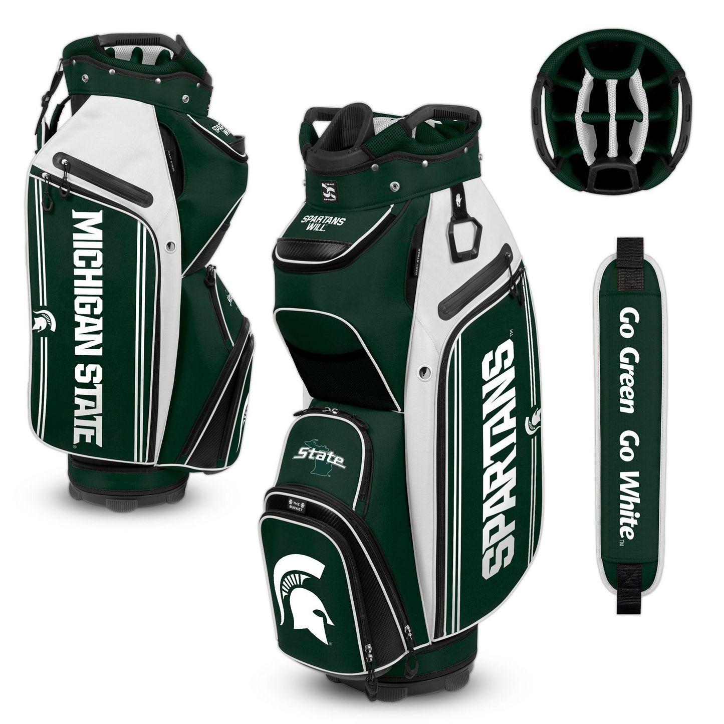 MICHIGAN STATE SPARTANS TEAM EFFORT BUCKET III COOLER CART GOLF BAG