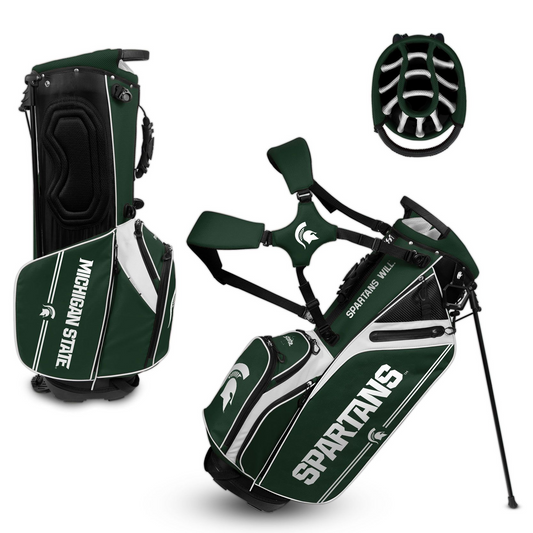 MICHIGAN STATE SPARTANS TEAM EFFORT CADDIE CARRY HYBRID GOLF BAG