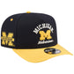MICHIGAN WOLVERINES ARCHED 9FIFTY A-FRAME SNAPBACK HAT - NAVY/GOLD