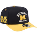 MICHIGAN WOLVERINES ARCHED 9FIFTY A-FRAME SNAPBACK HAT - NAVY/GOLD