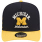 MICHIGAN WOLVERINES ARCHED 9FIFTY A-FRAME SNAPBACK HAT - NAVY/GOLD