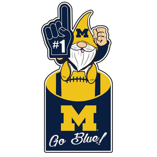 MICHIGAN WOLVERINES GNOME METAL 10" x 30" OUTDOOR SIGN